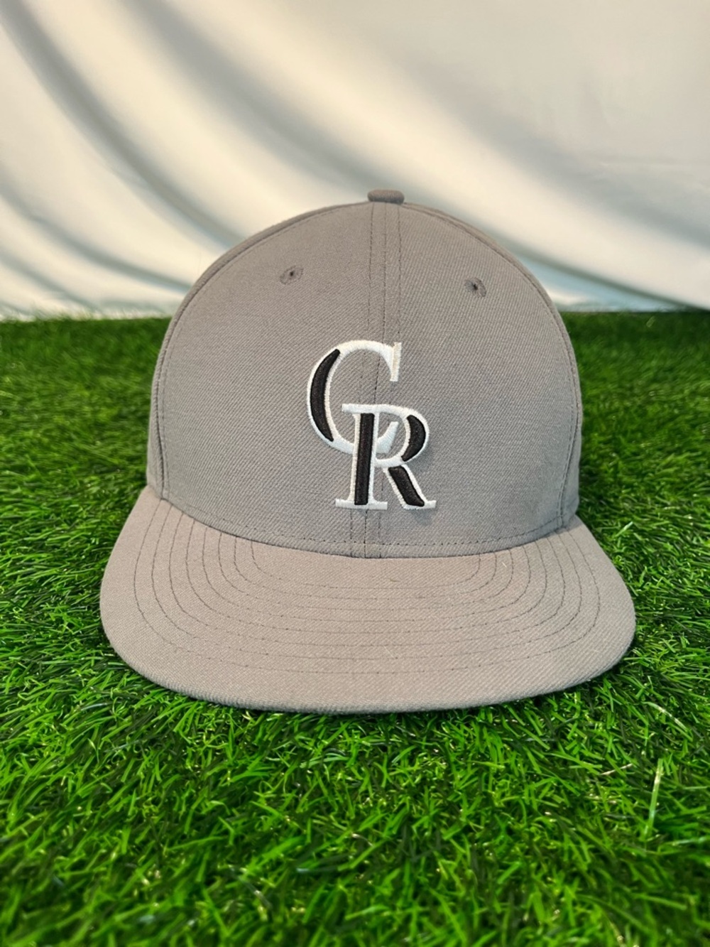 New Era MLB Colorado Rockies Fitted 7 5/8 Gray Baseball Cap Hat
